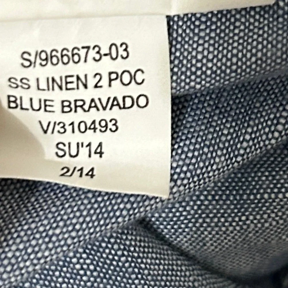 Old Navy Button Up Shirt Kids XS 5 Blue Linen Cotton Short Sleeve Chambray